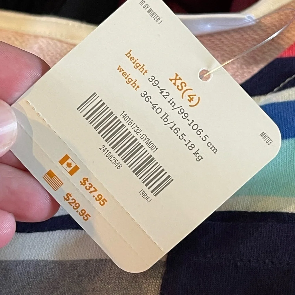 Gymboree nwt multicolored cotton stripe pocket long sleeve dress